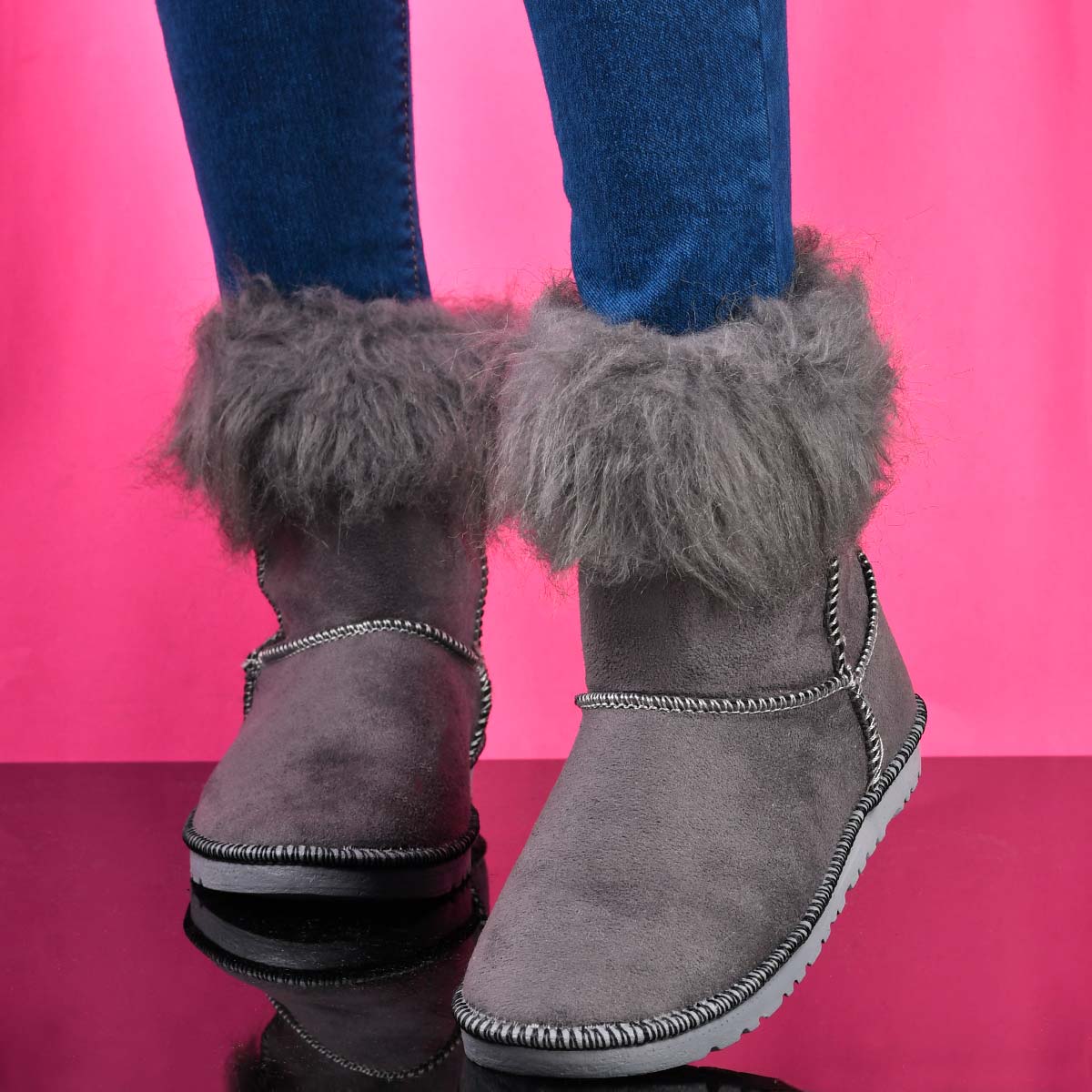 کفش ساقدار دخترانه atlas طوسی