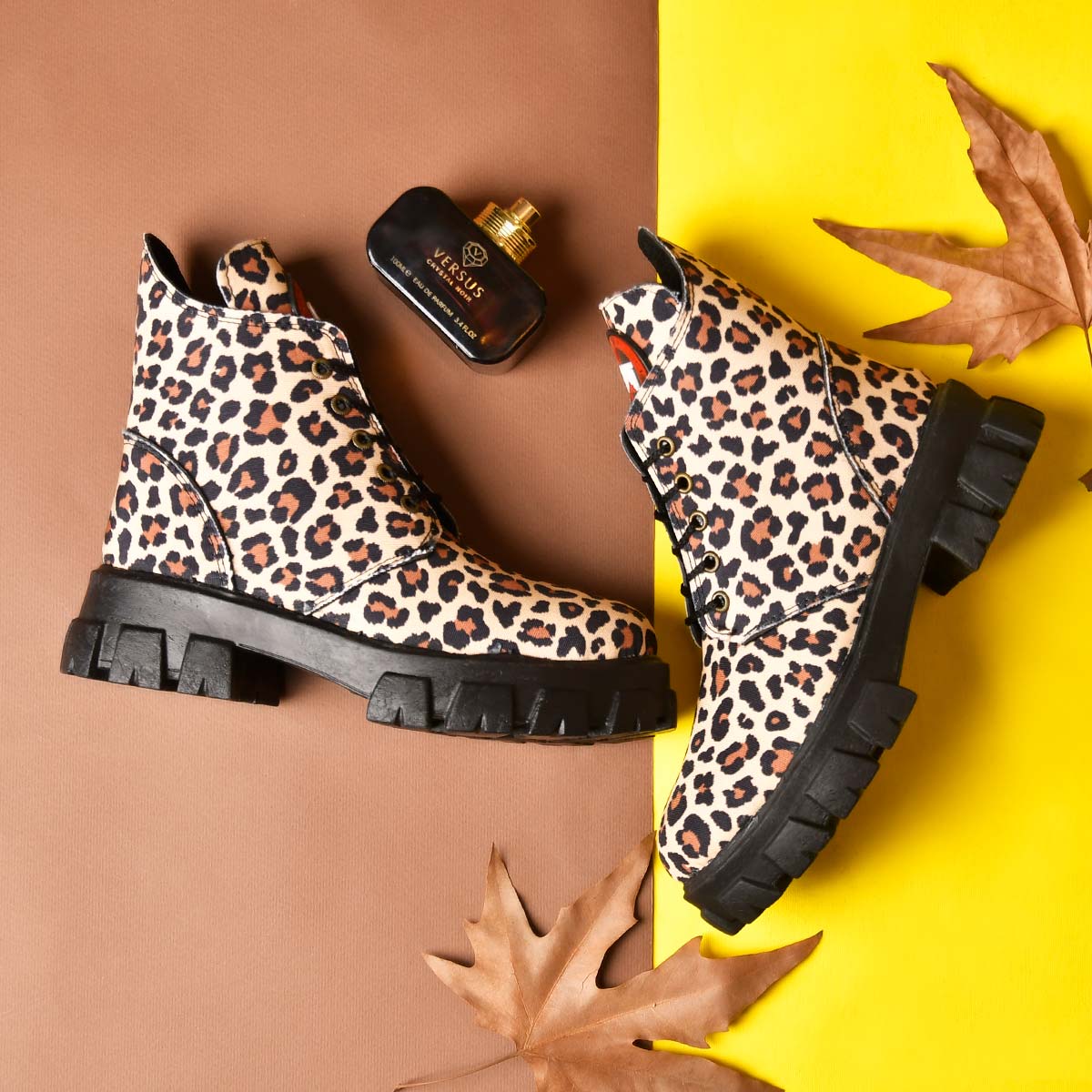 نیم بوت دخترانه طرح پلنگی مدل atry