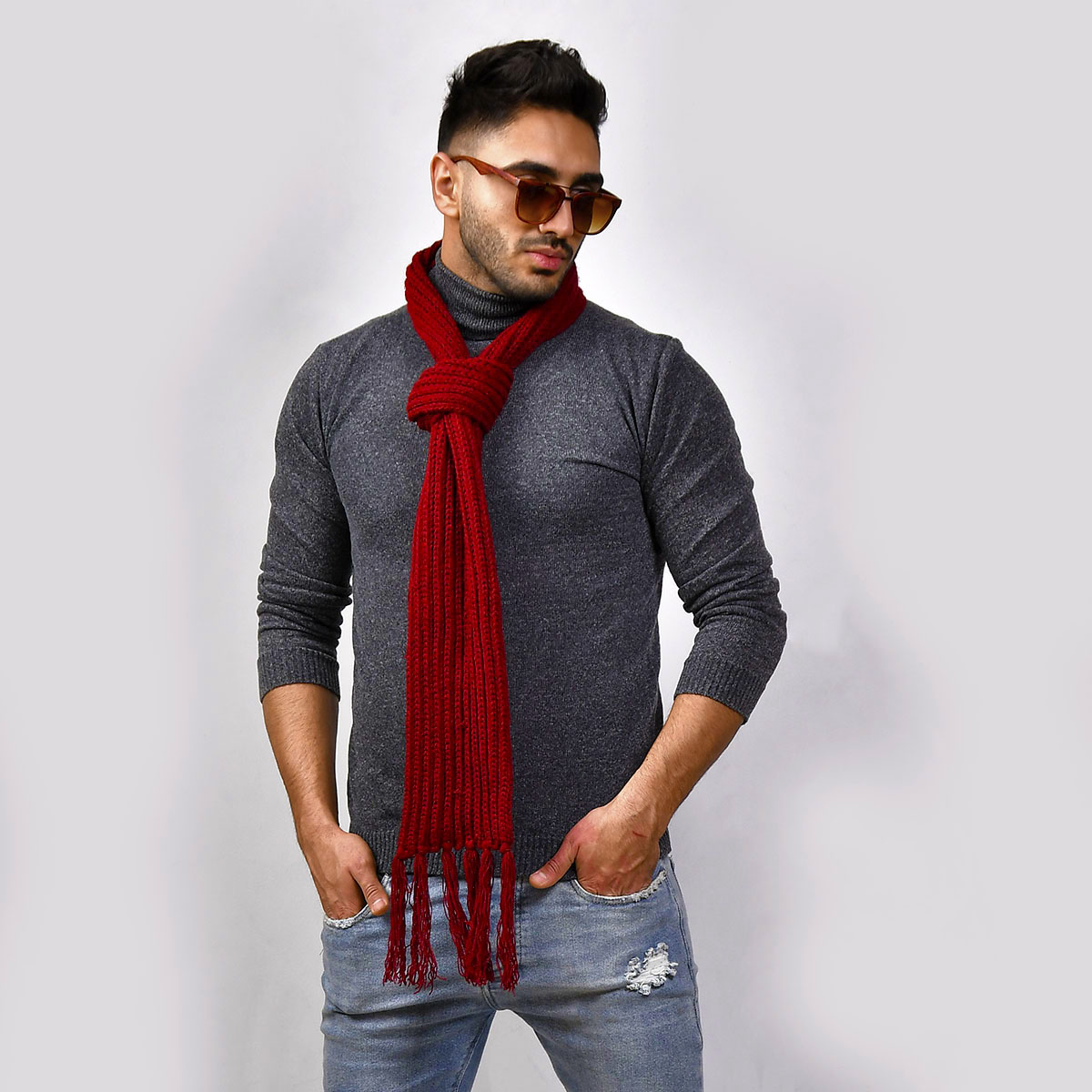 پلیور بافت یقه اسکی مردانه مدل azad