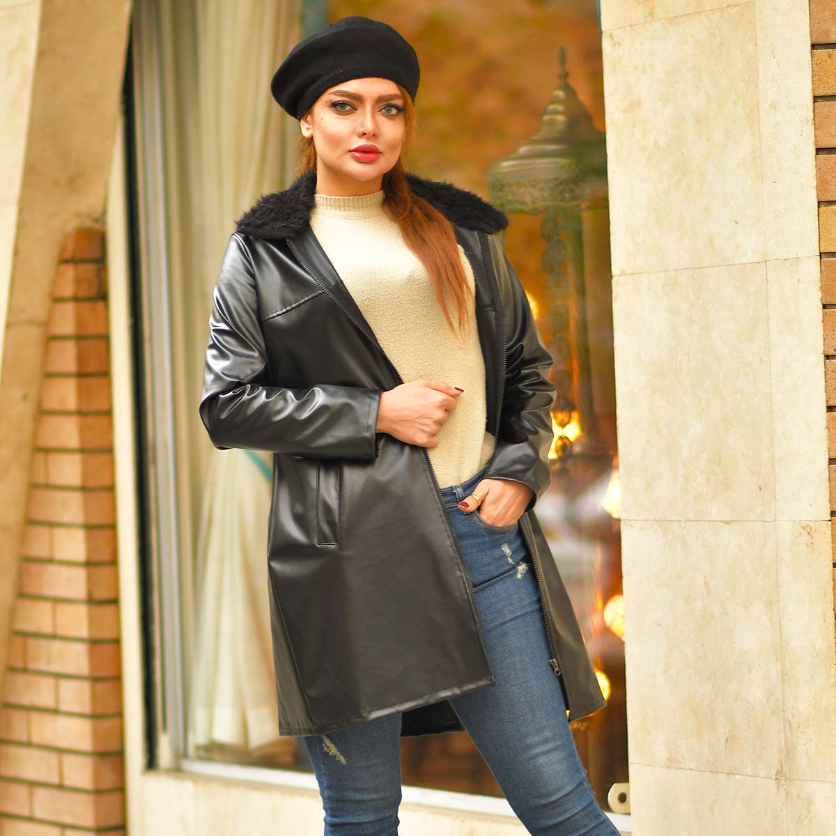 مانتو چرم دخترانه مدلParmin