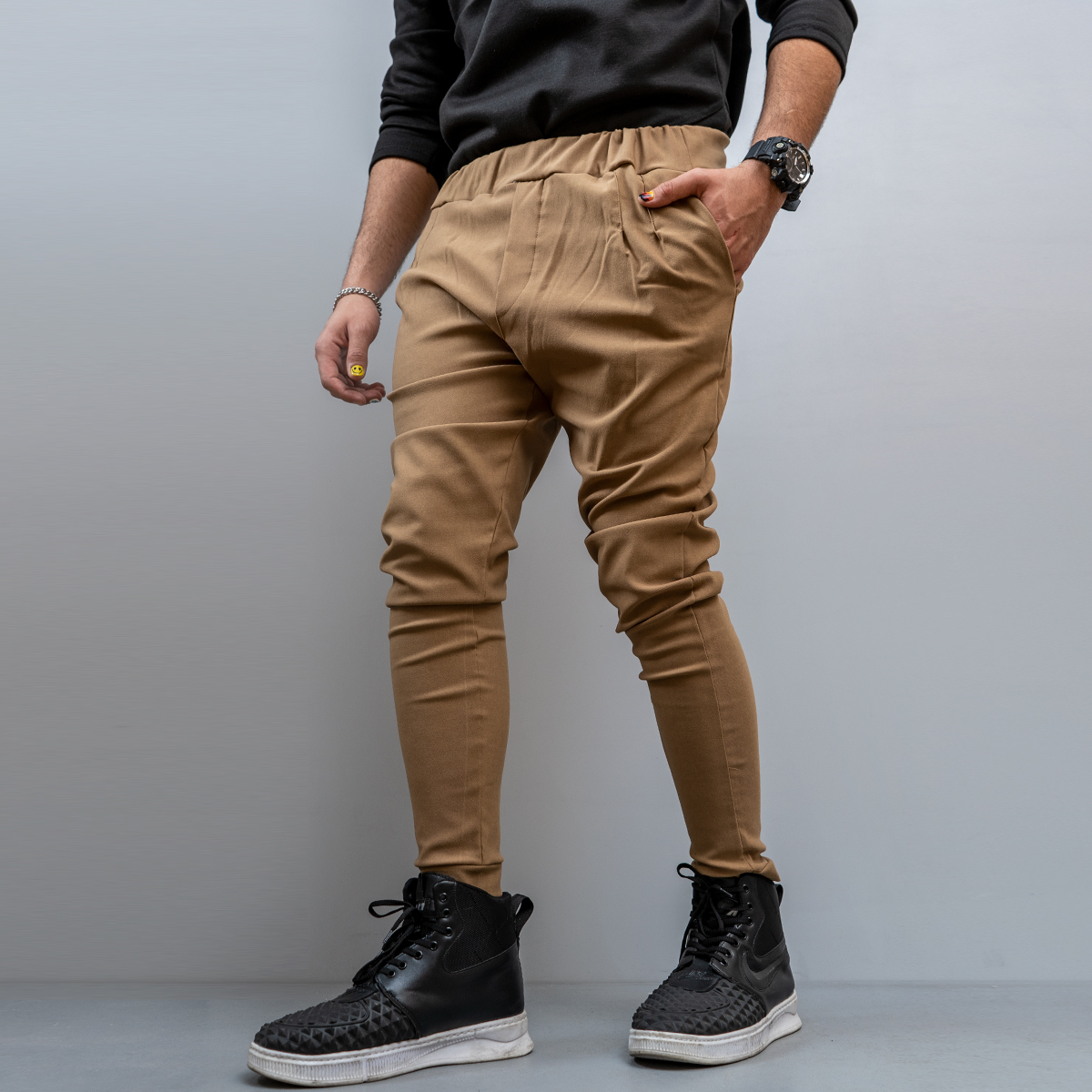 شلوار اسلش مردانه خاكي مدل Pirima