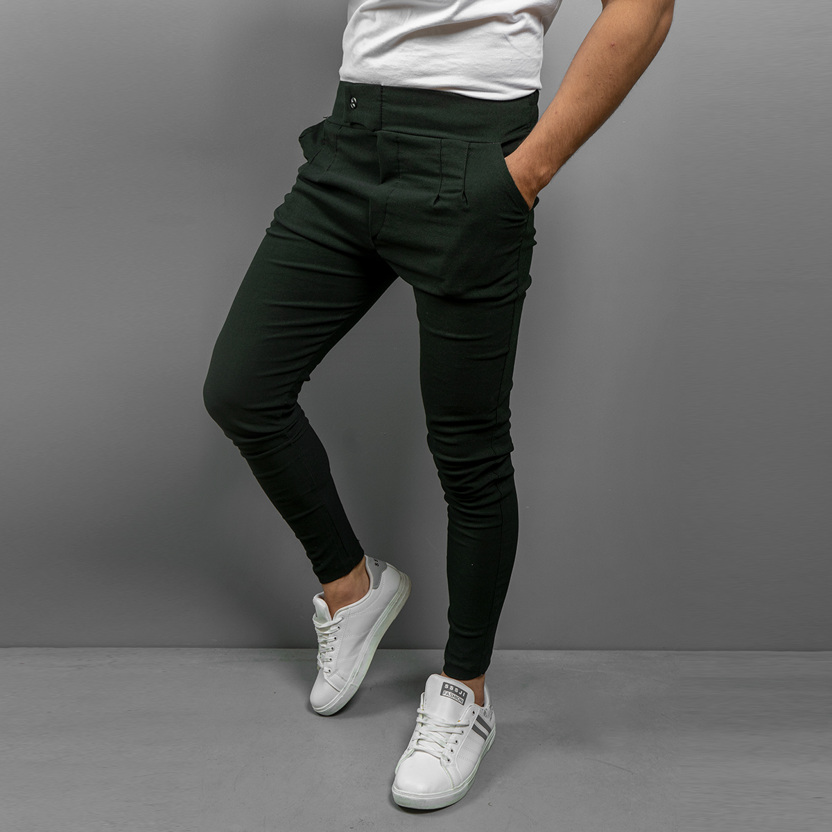 شلوار مردانه سبز یشمی مدل Aflak