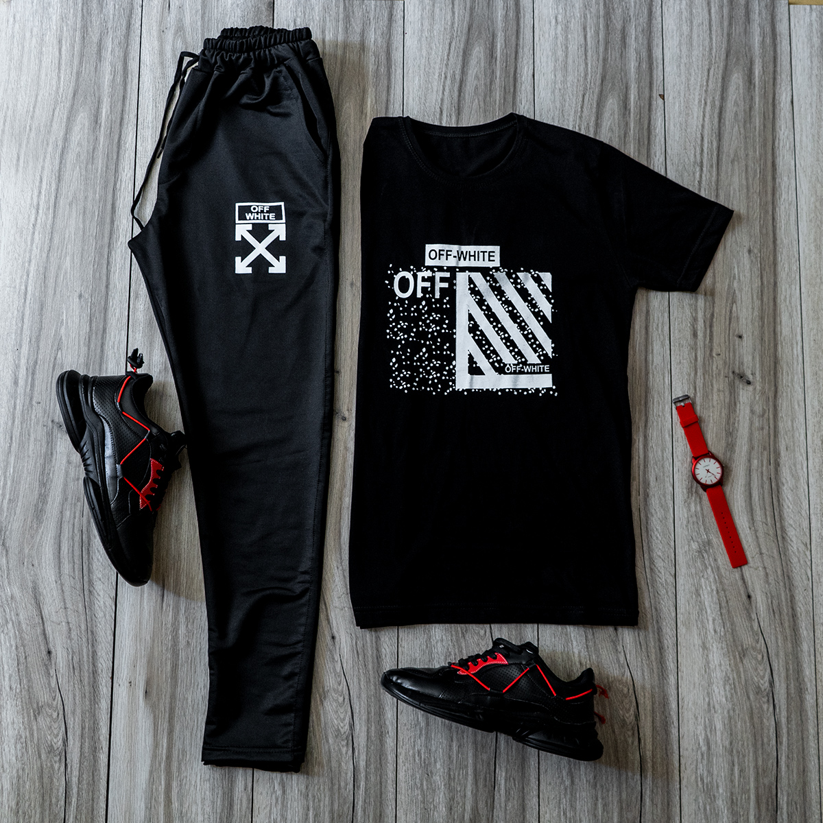 ست تیشرت شلوار OFF-WHITE مردانه مدل SANCHI