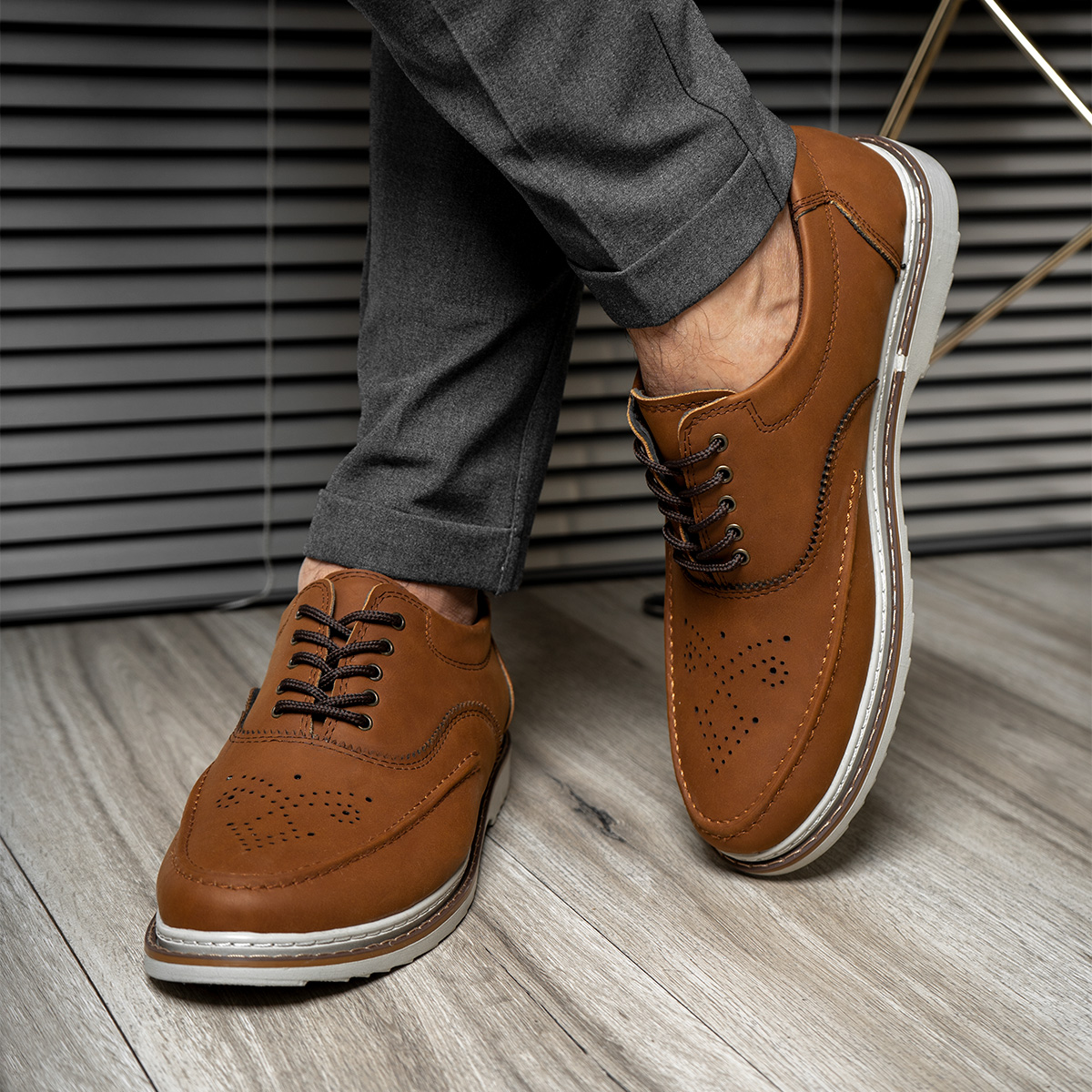 کفش مردانه عسلی مدل sevik