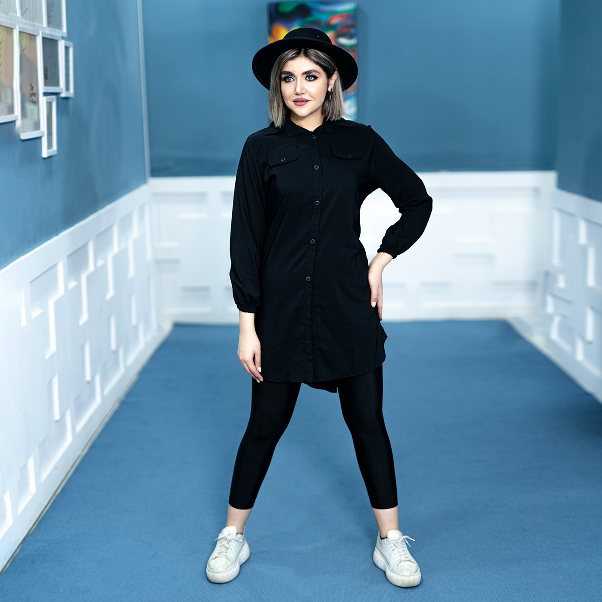 مانتو مشکی مدل Roza