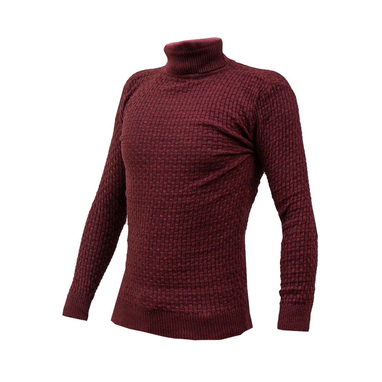 پلیور یقه اسکی مردانه زرشکی مدل Oktav