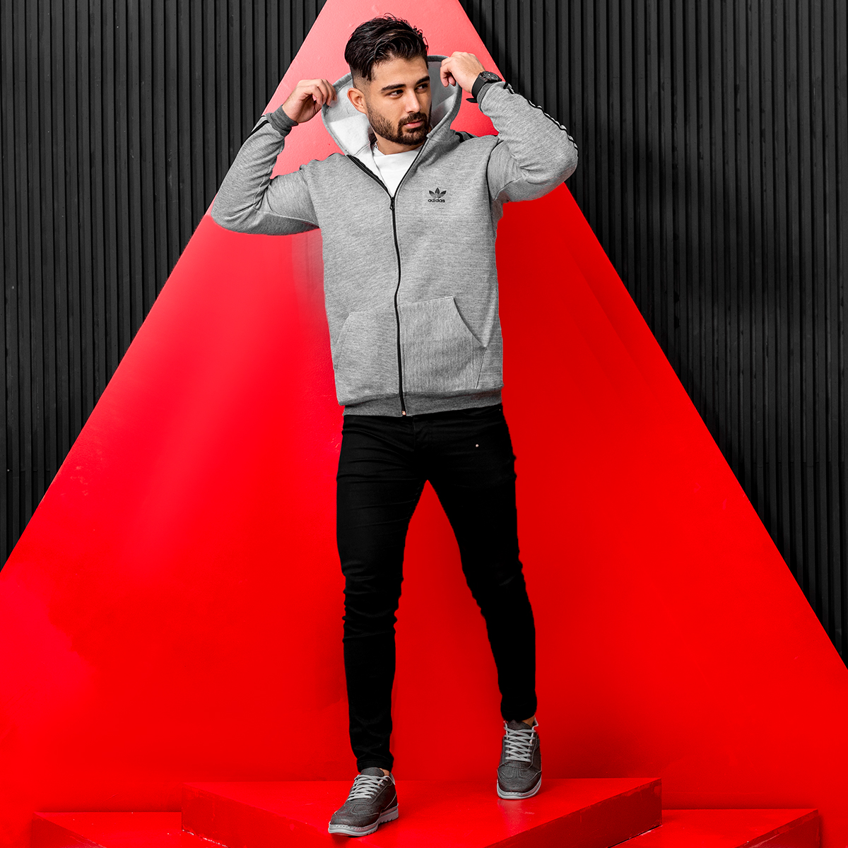 سوییشرت طوسی Adidas مردانه مدلAlkan