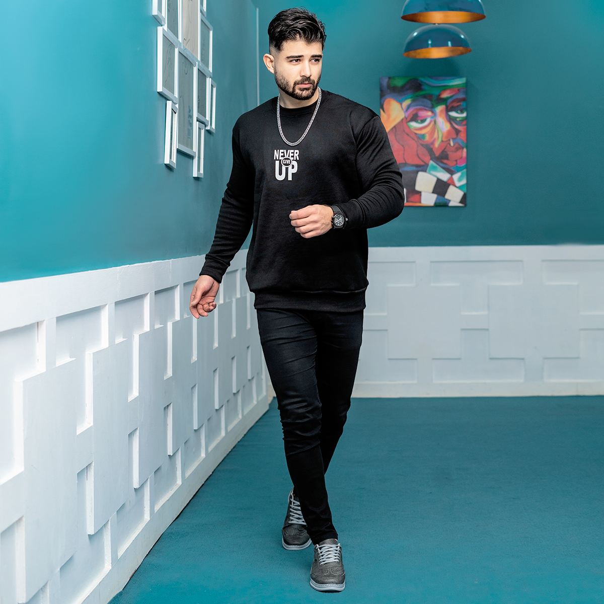 دورس مردانه Never Give Up مشکی مدل NGU