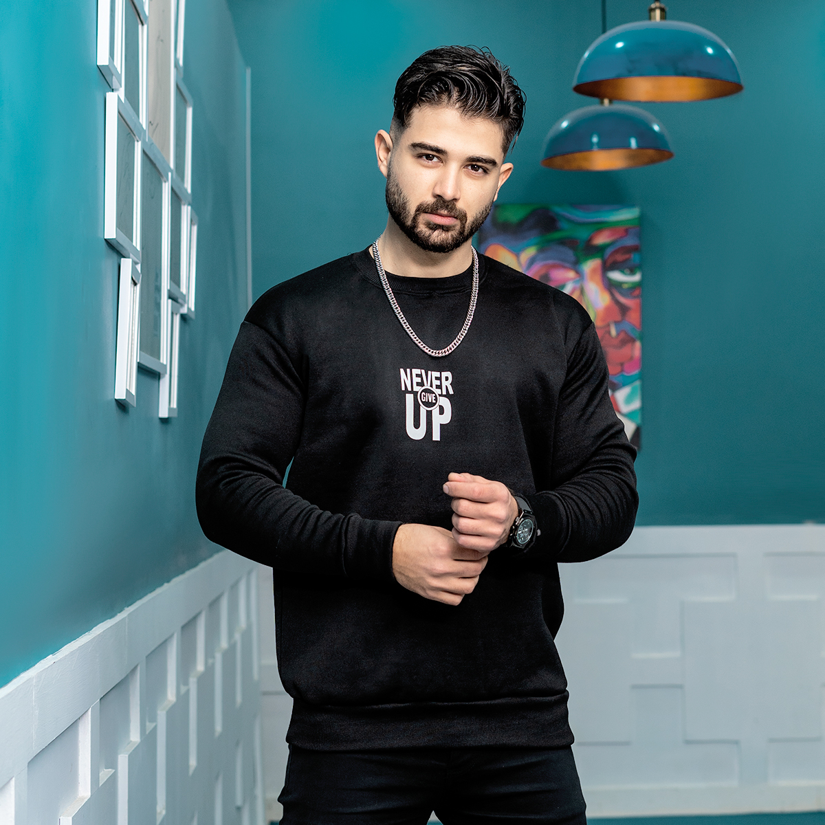 دورس مردانه Never Give Up مشکی مدل NGU