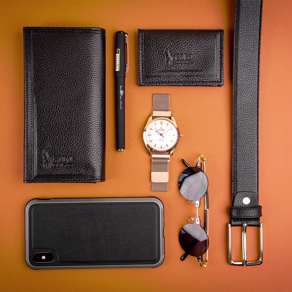 ست کیف و کمربند مشکی مدل M101