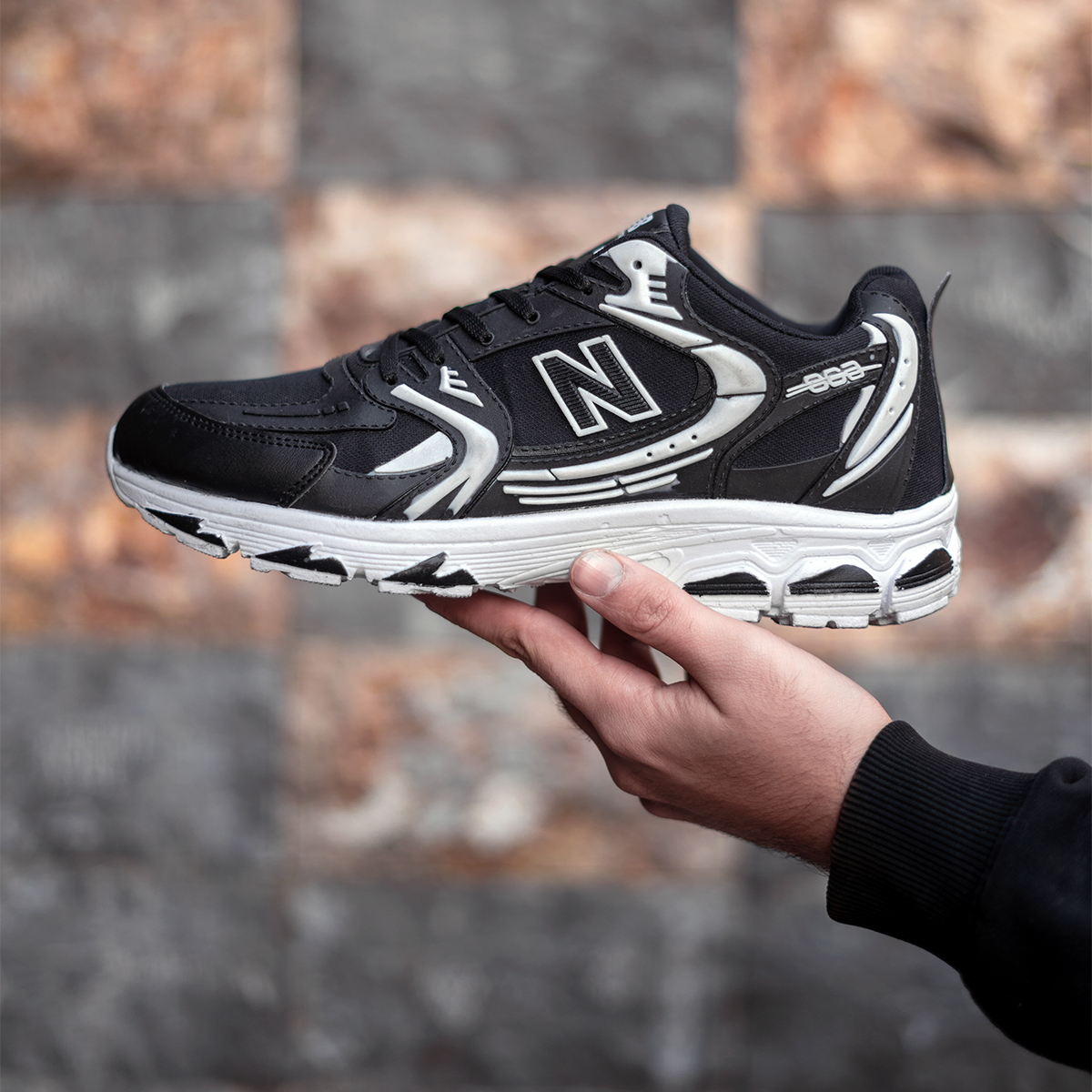 کفش ورزشی نیو بالانس سفید مشکی مدل TNT