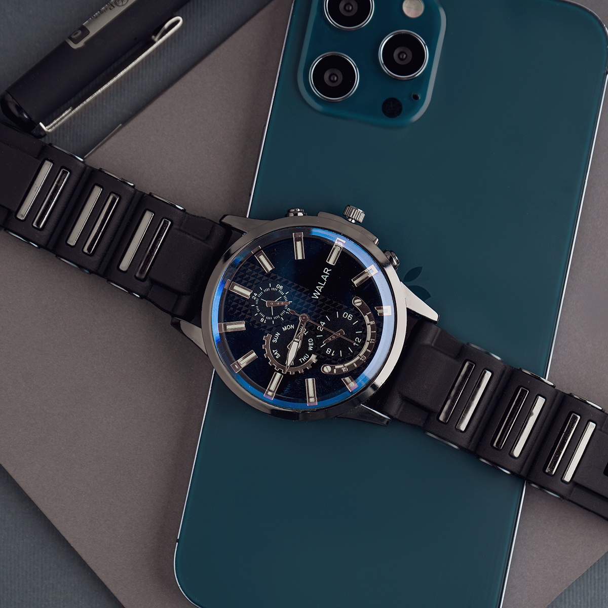ساعت مردانه walar مشکی مدل A720