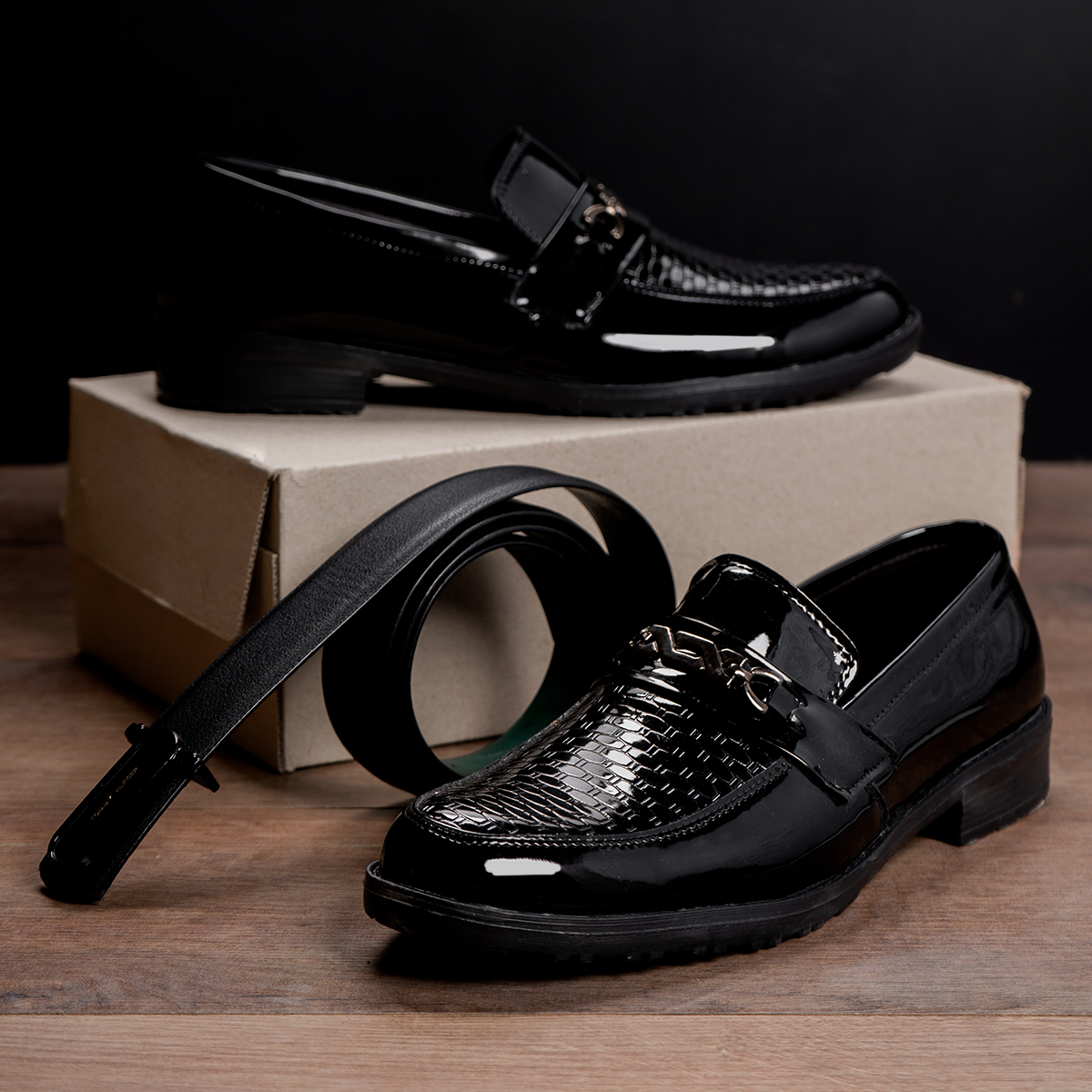 کفش رسمی ورنی سگک دار مردانه مدلGucci