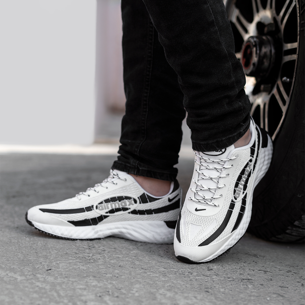 کفش ورزشی سفید مشکی مردانه مدل Airmax