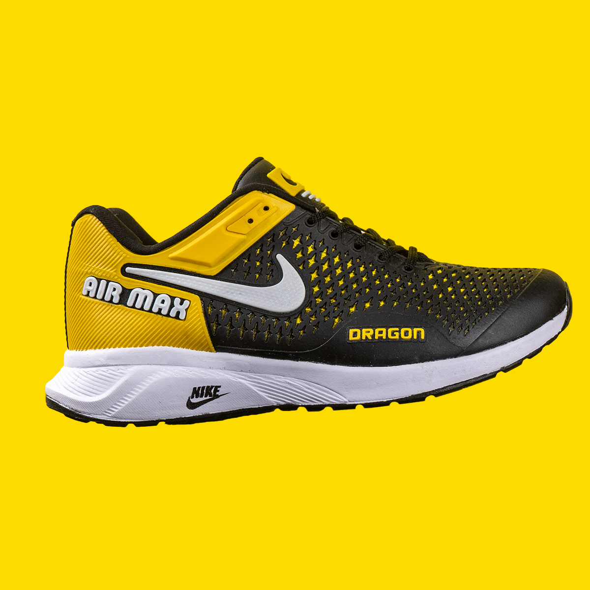 کفش ورزشی نایک مشکی زرد مردانه مدلDRAGON