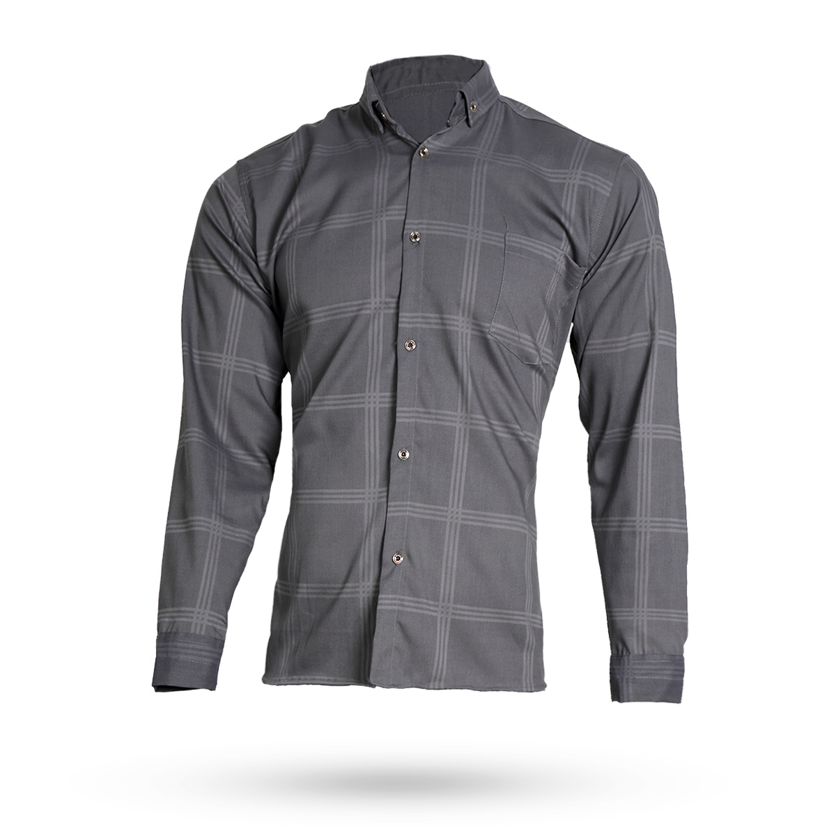پیراهن مردانه چهارخونه طوسی مدل Ravin