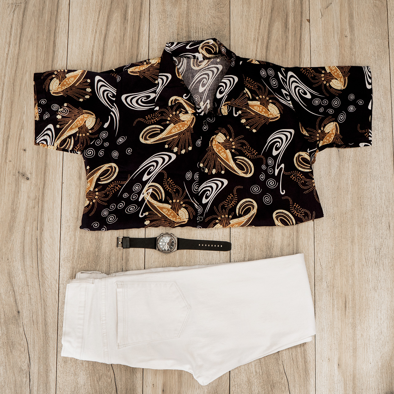 پیراهن سرمه ای گل زنبوری مدل 55