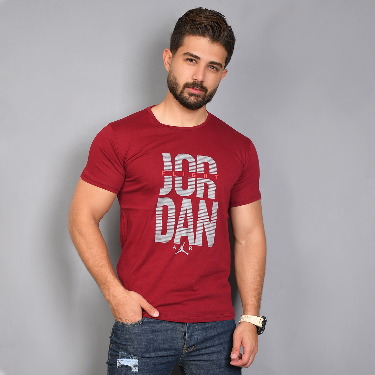 تیشرت مردانه قرمز (T) مدل Jordan
