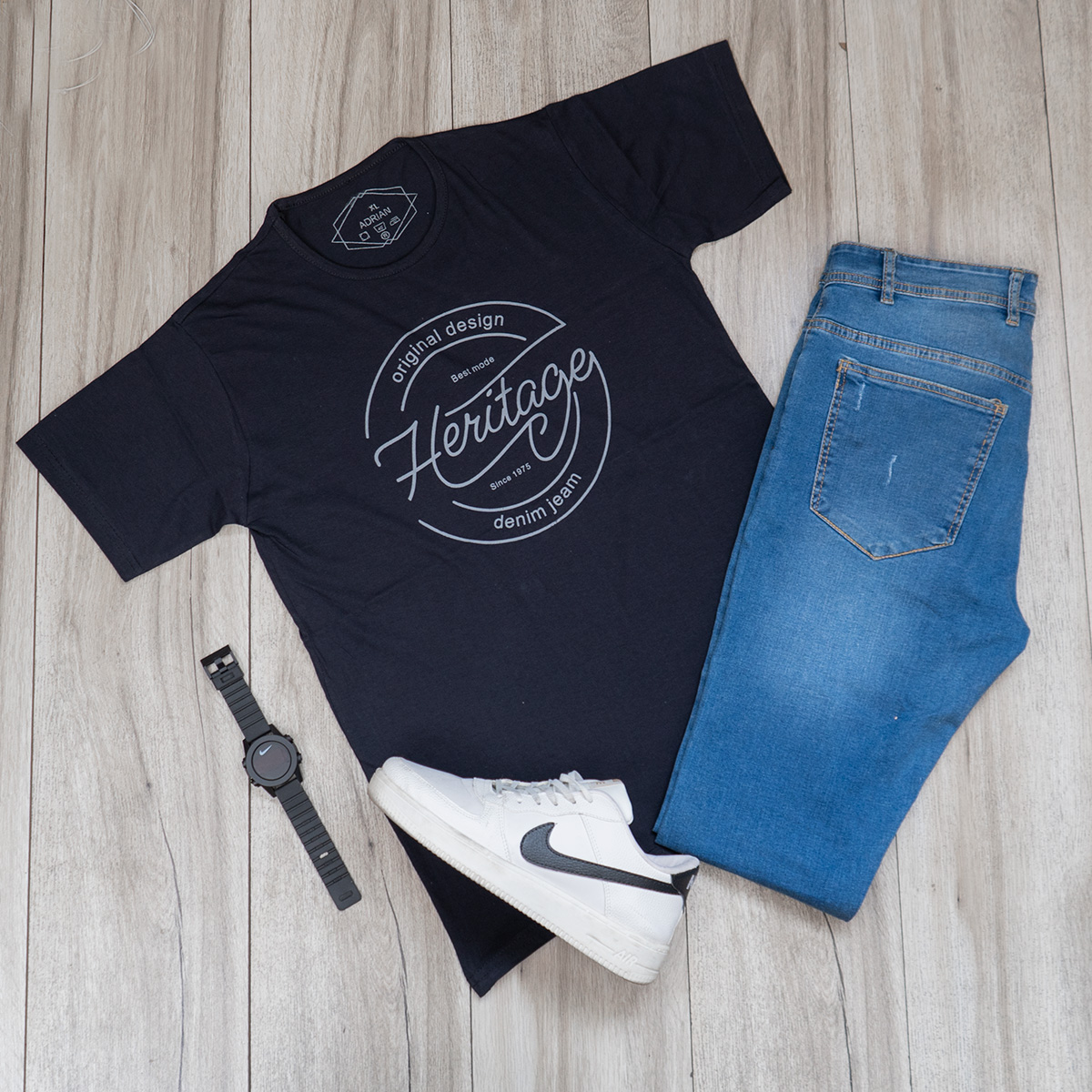 تیشرت مردانه(T) سرمه ای مدل best mode