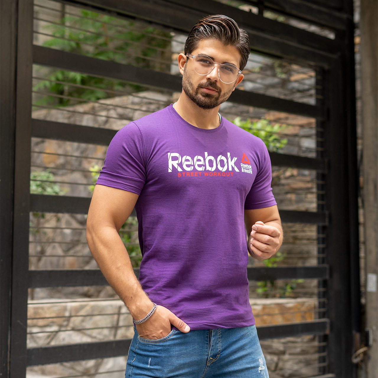 تیشرت ریبوک بنفش مردانه مدل street