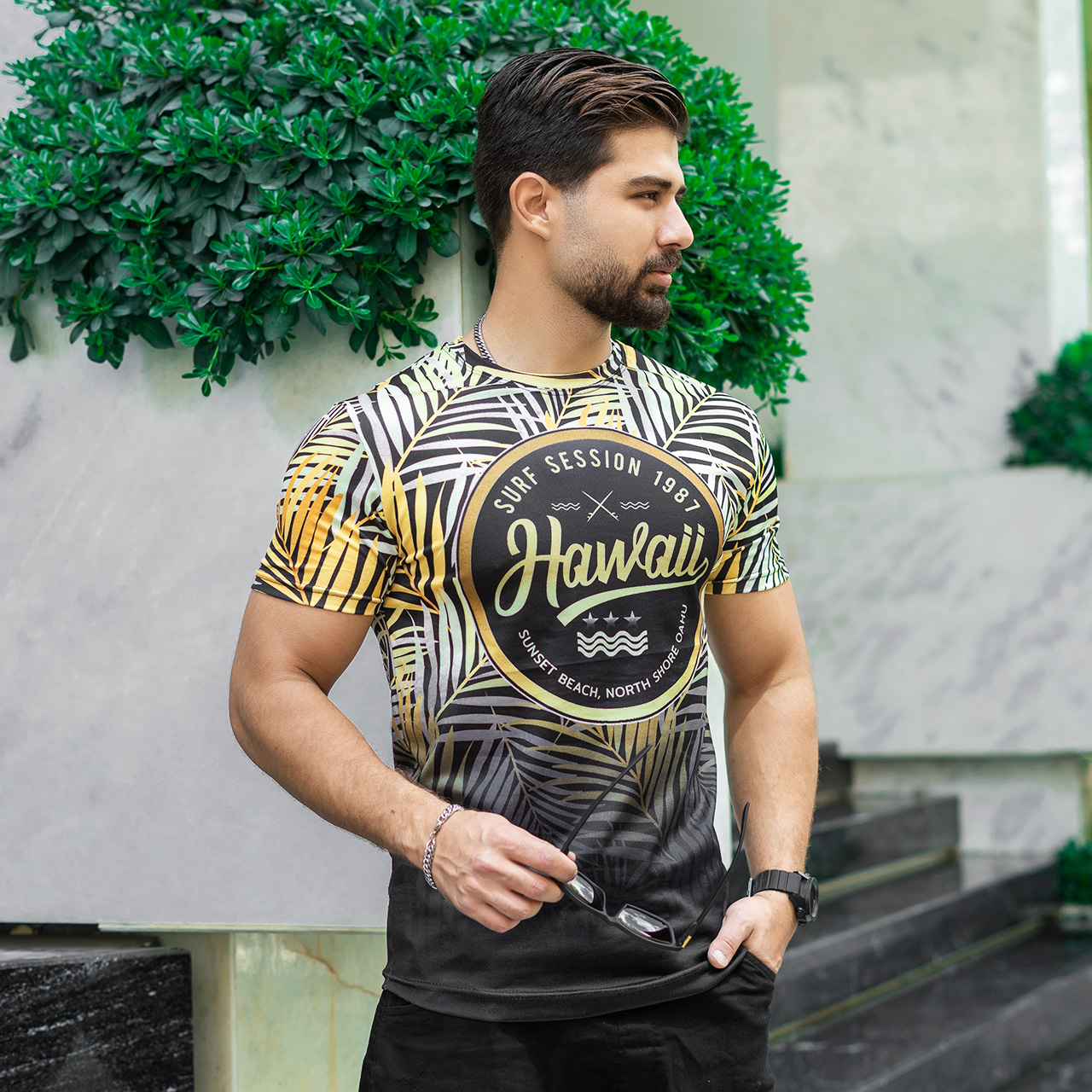تیشرت مردانه مدل Hawaii