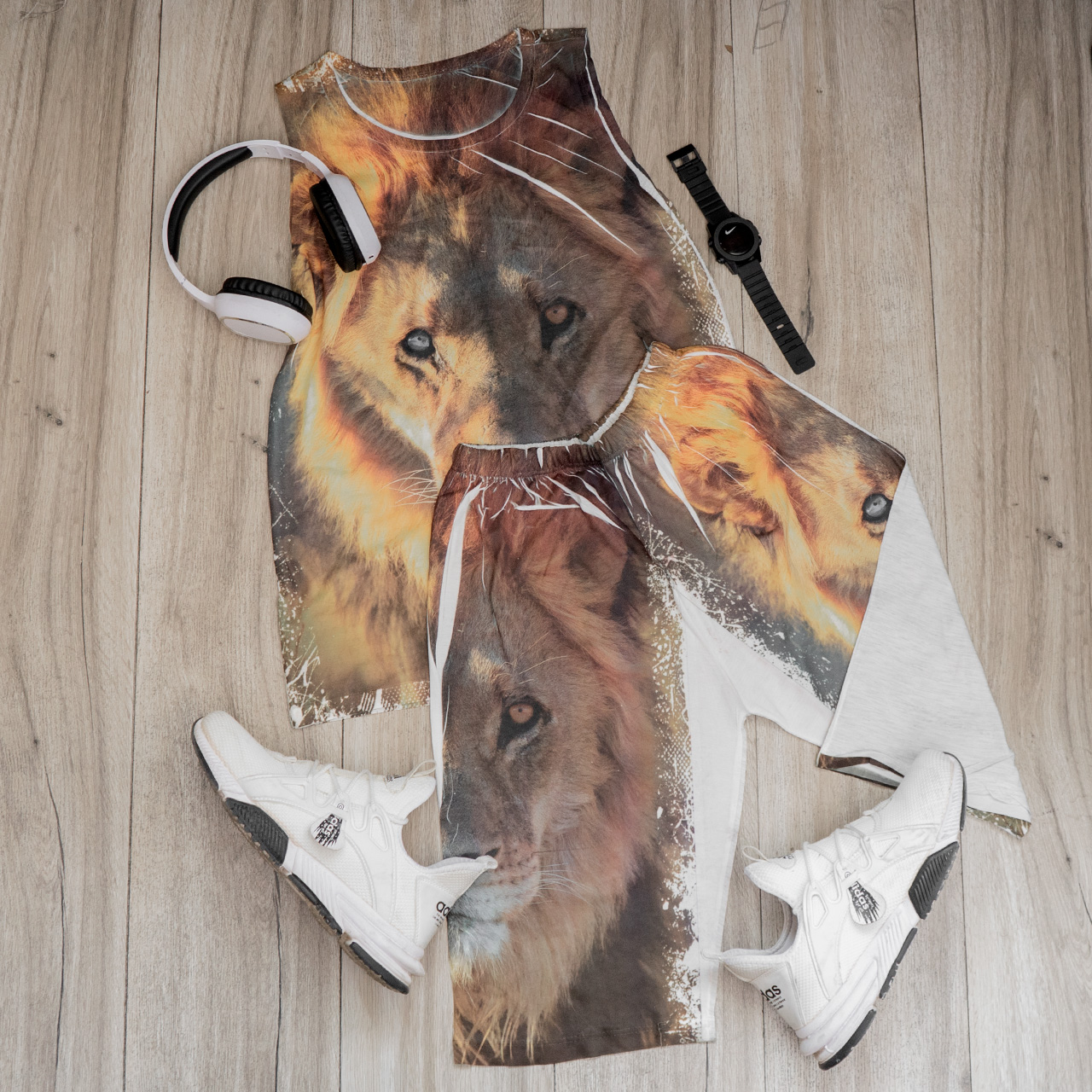 ست رکابی شلوارک طرح شیر مدل C28