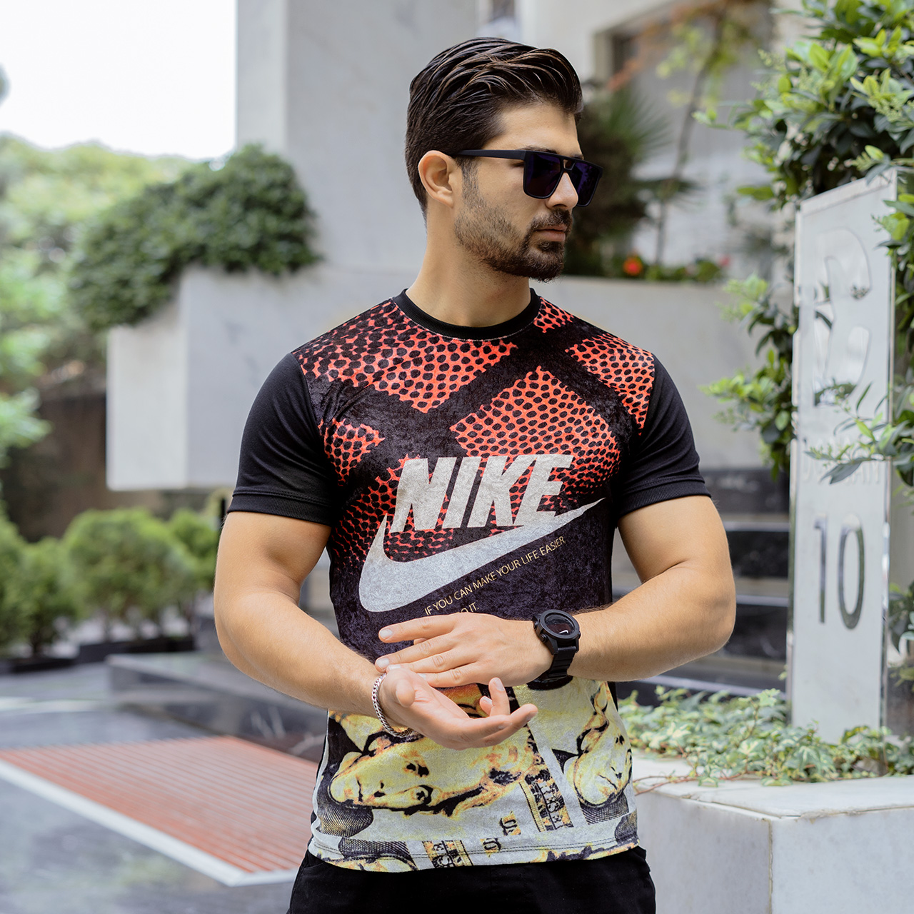 تیشرت مخمل مردانه نایک خال خال مدل L101