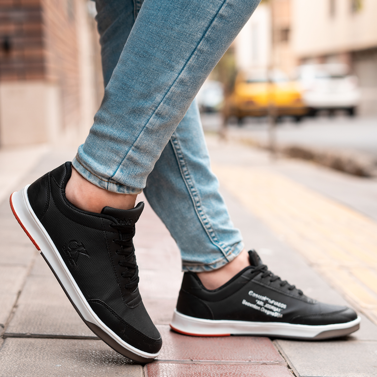 کفش تخت مشکی مردانه CK مدل sevil