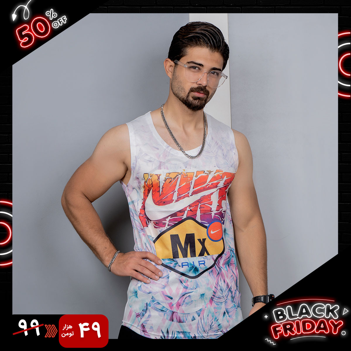 رکابی (T) مردانه نایک مدل MX