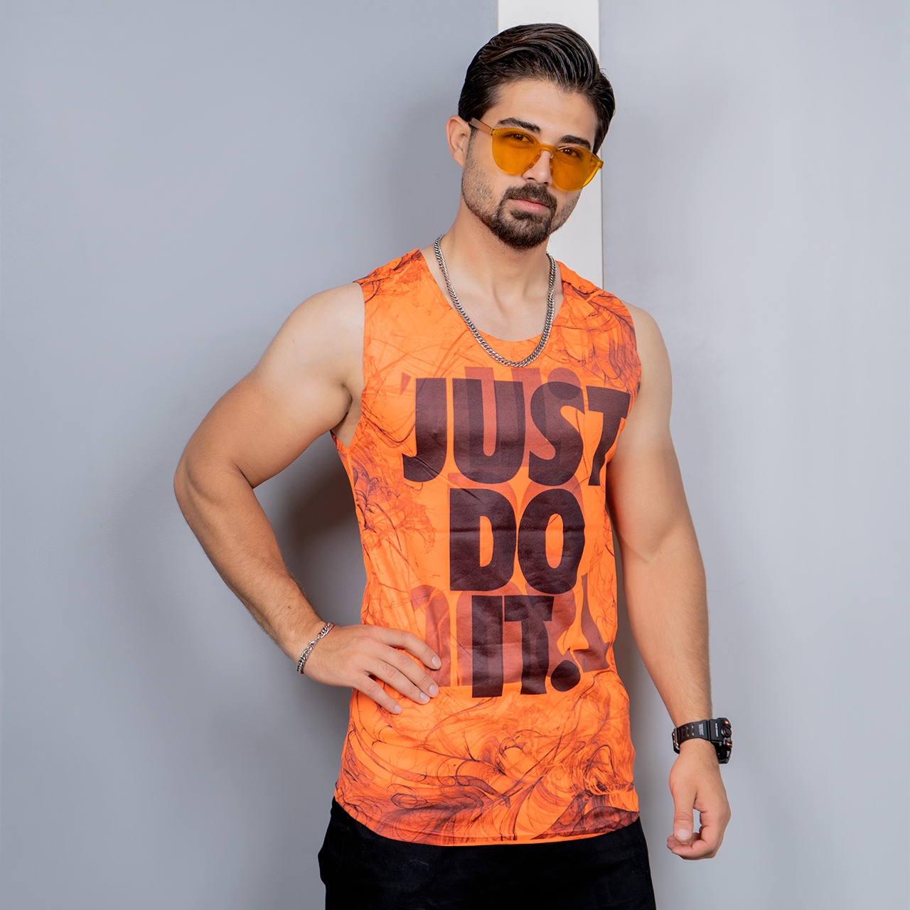 رکابی (T)مردانه نارنجی مدل JDI