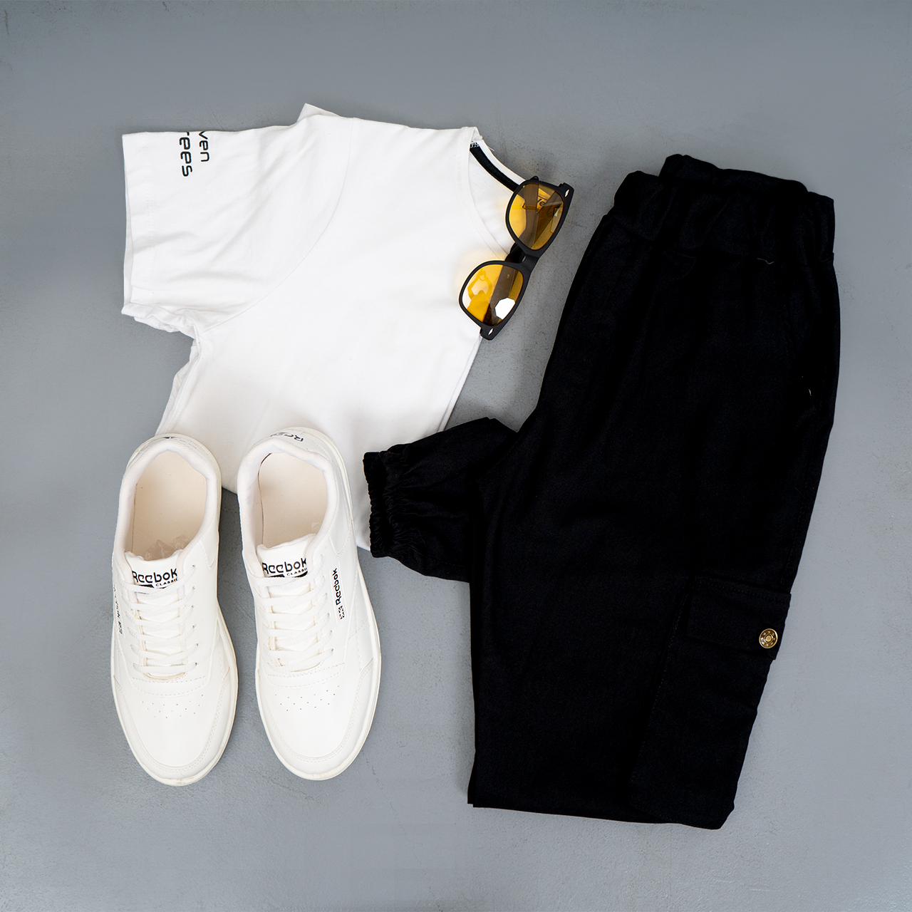 شلوار اسلش مردانه جیب دکمه ای مشکی مدل baten