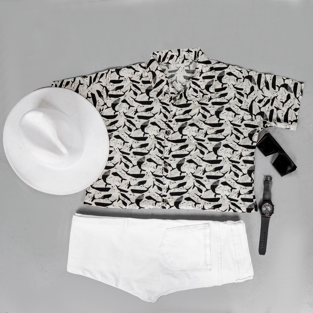 پیراهن هاوایی مردانه طرح ماهی مدل Fito