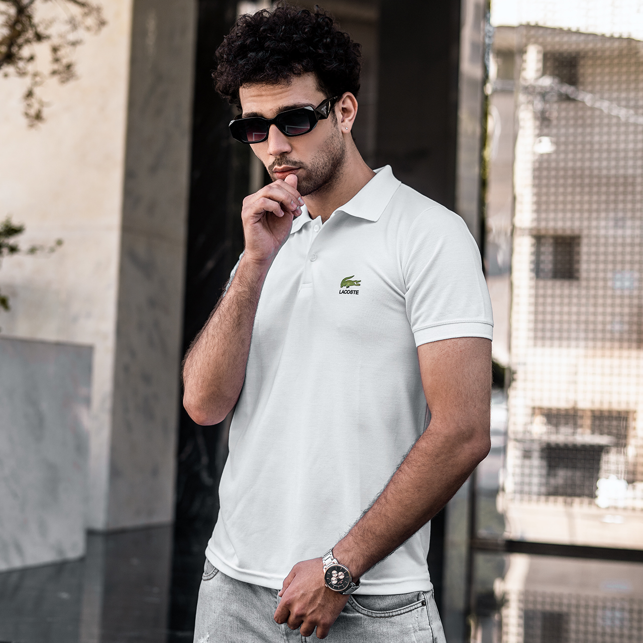 تیشرت مردانه Lacoste جودون-سفید مدل Mahyar