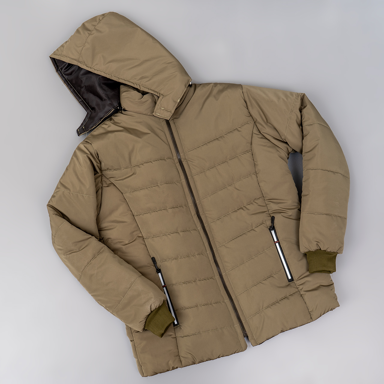 کاپشن مردانه ساده سبز زیتونی مدلAidin