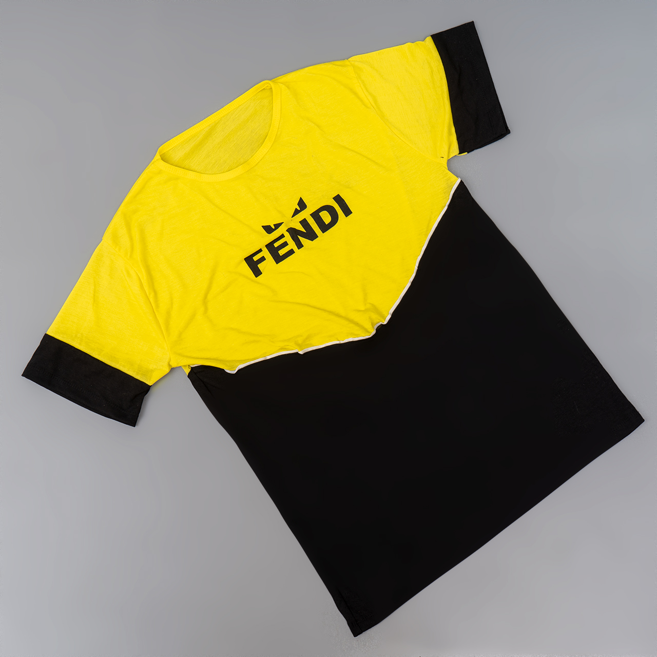 تیشرت زرد مشکی مردانه مدلX191