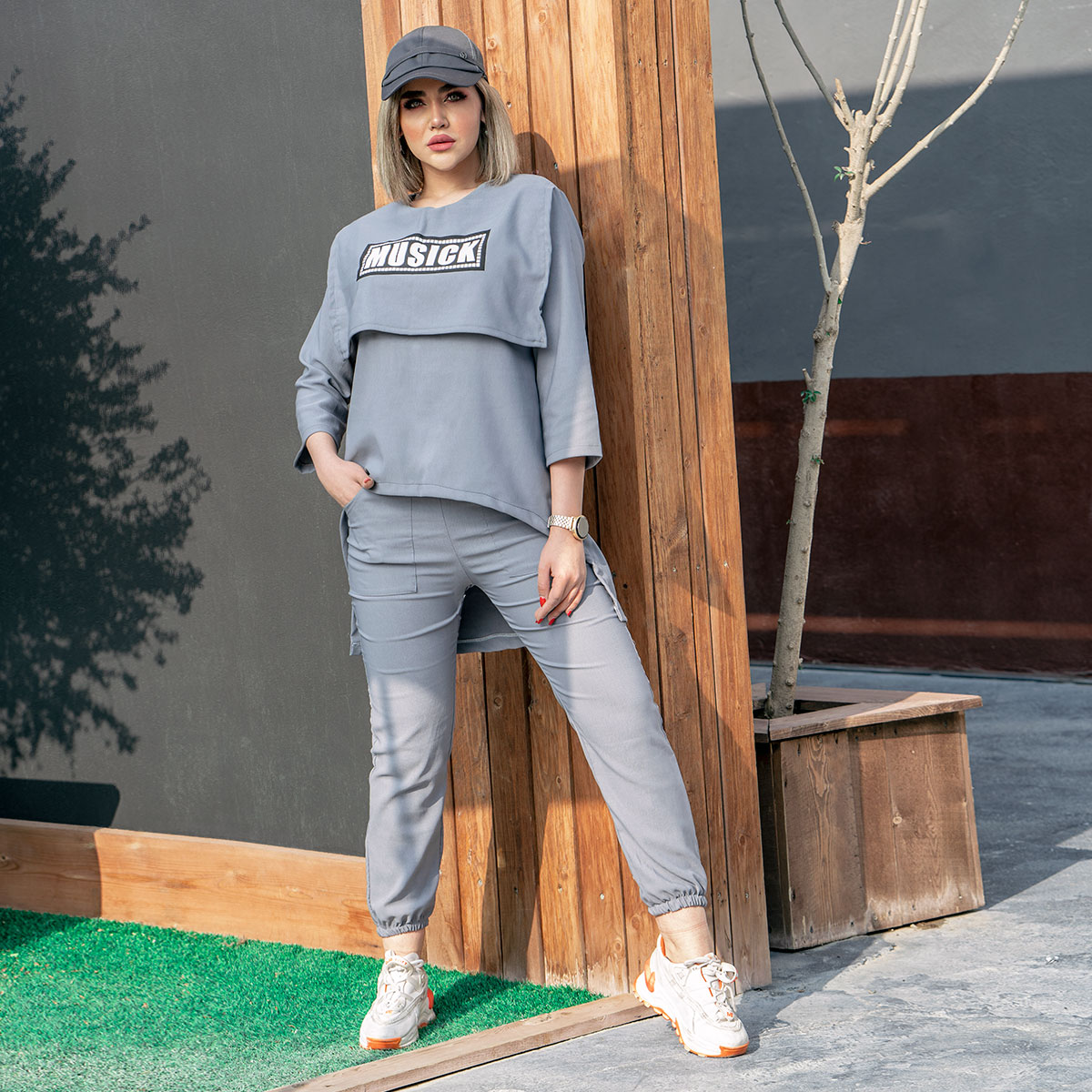 هودی دخترانه طوسی مدل X162