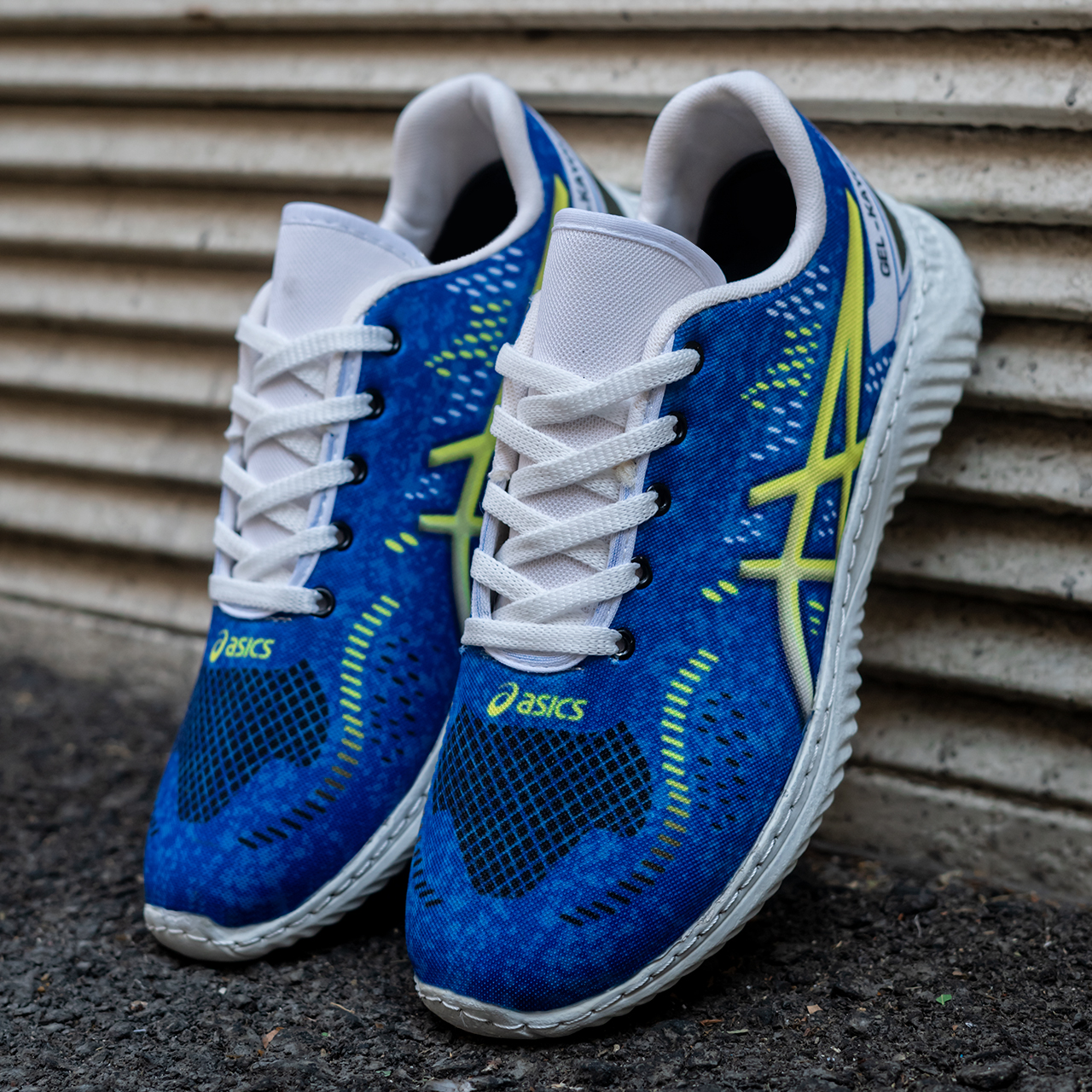 کفش مردانه اسیکس آبی زرد (T) مدل dahak