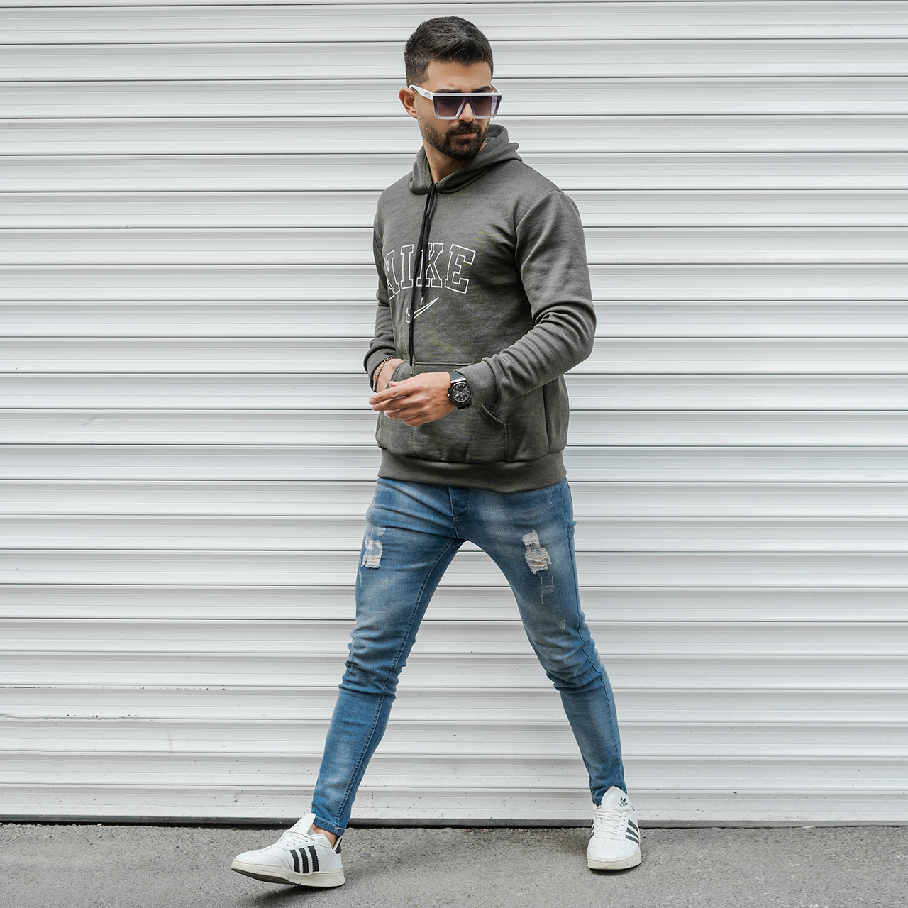 هودی مردانه نایک طوسی مدل TEMPA