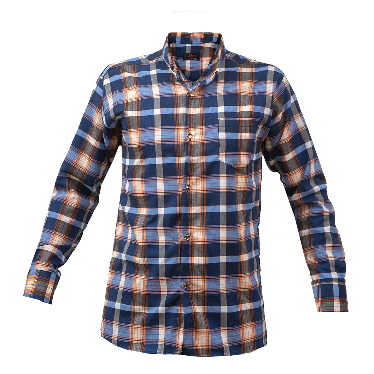 پیراهن مردانه سرمه ای نارنجی مدل Redi