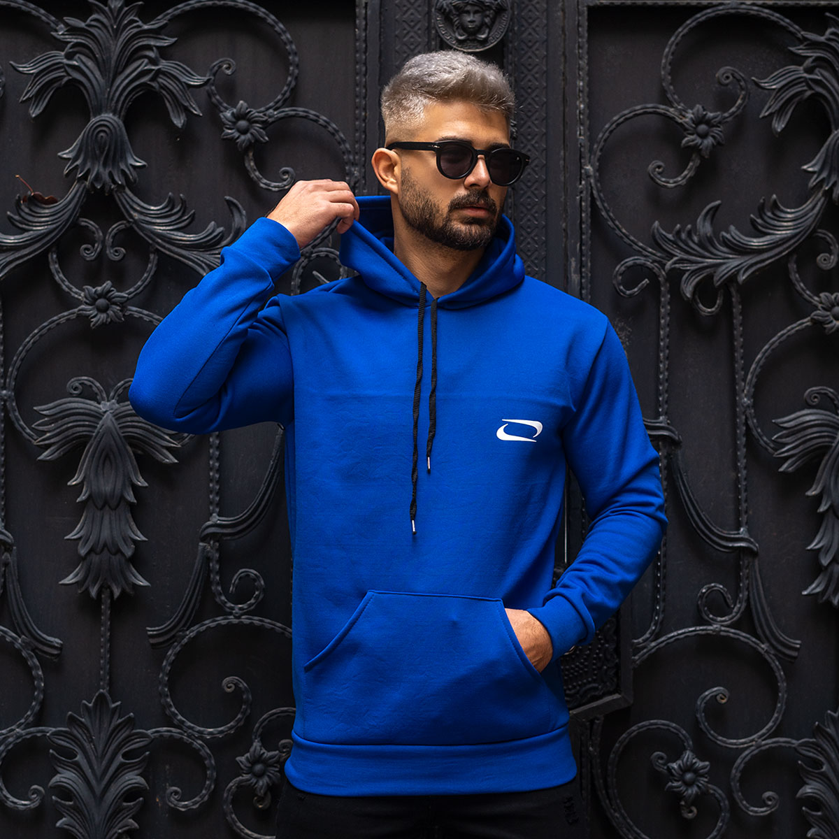 هودی مردانه نایک آبی مدل Zanko