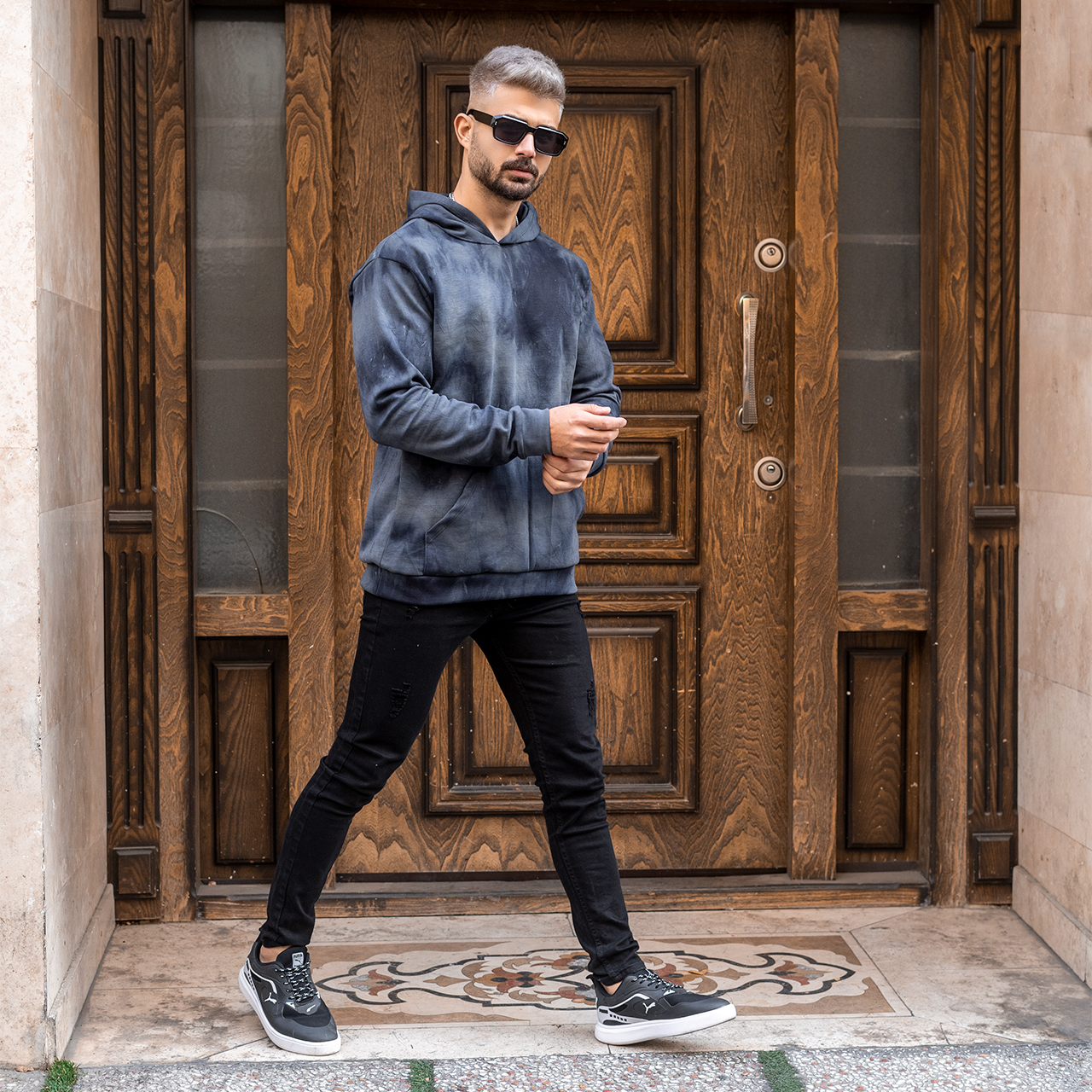 هودی مردانه طوسی مدل Barisan