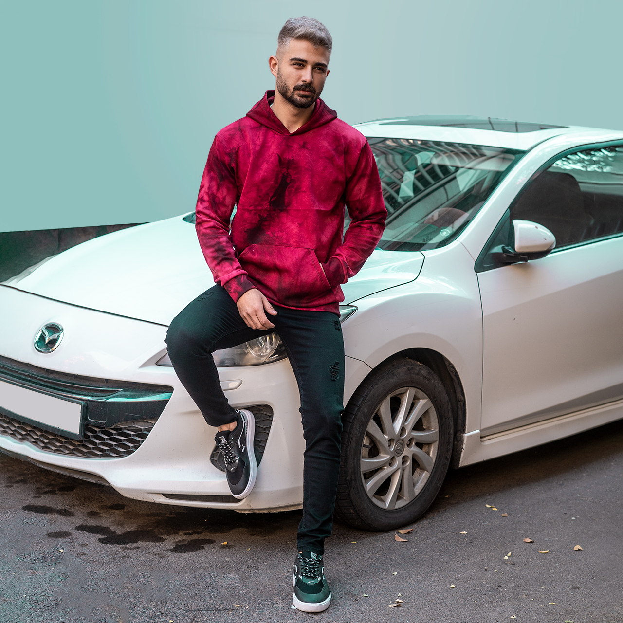 هودی مردانه قرمز مدل Barisan