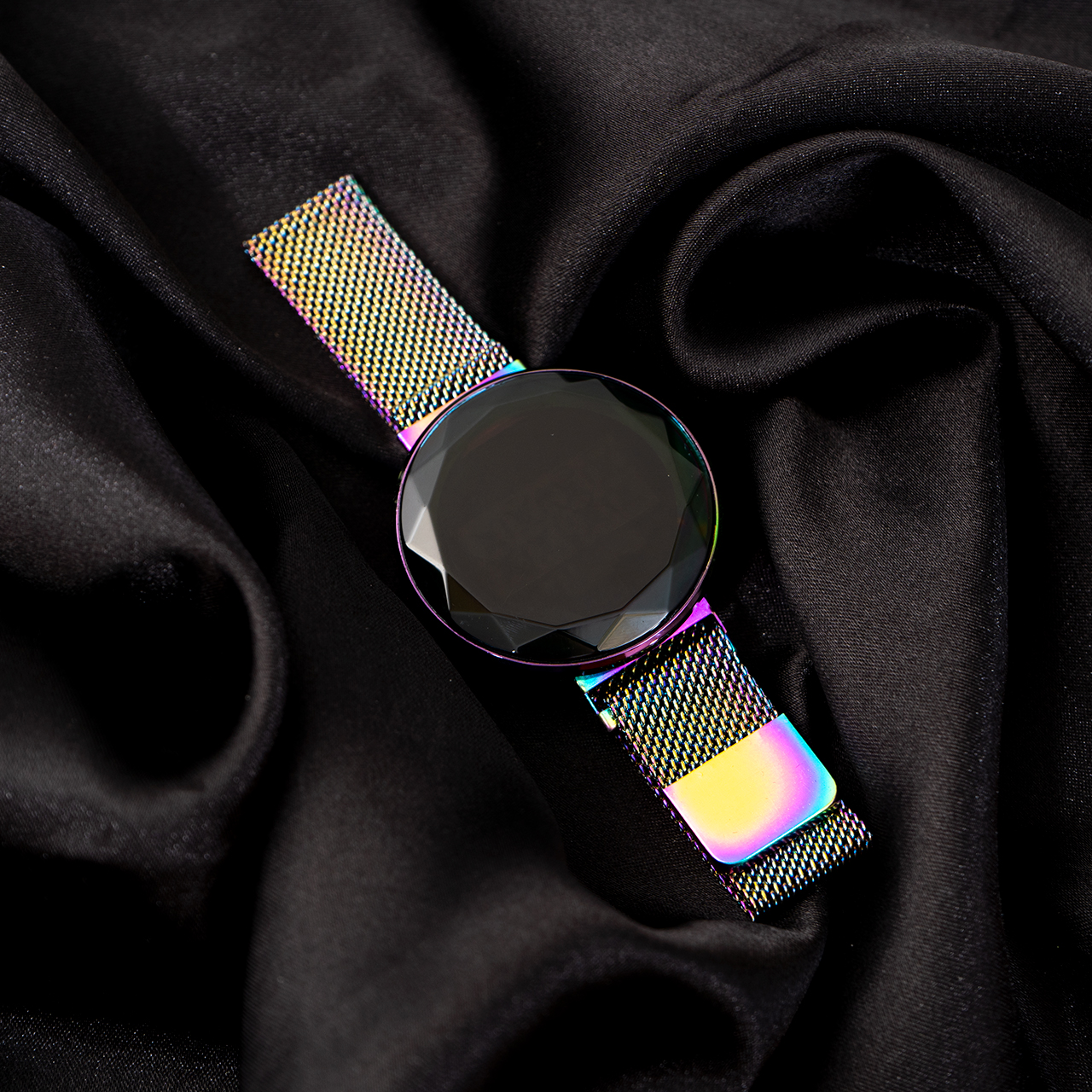 ساعت LED بند فلزی هفت رنگ مدل Ronas