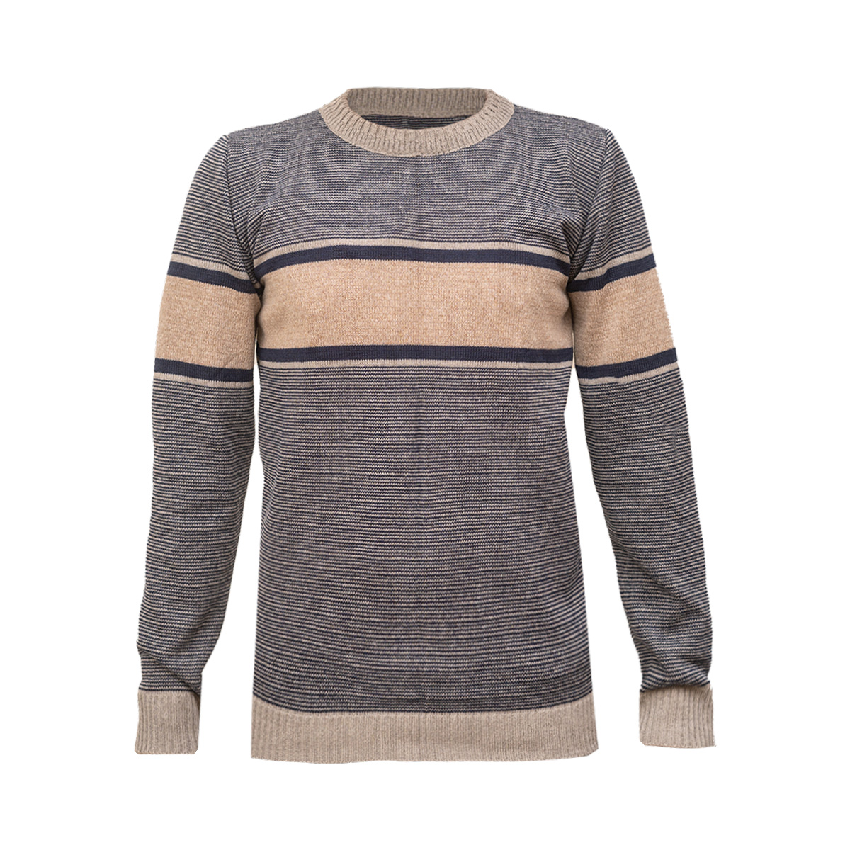 پلیور مردانه کرم- طوسی مدل Madis