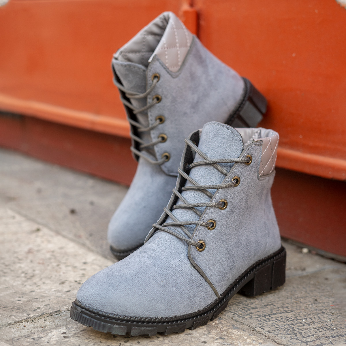 نیم بوت دخترانه طوسی مدل Atena