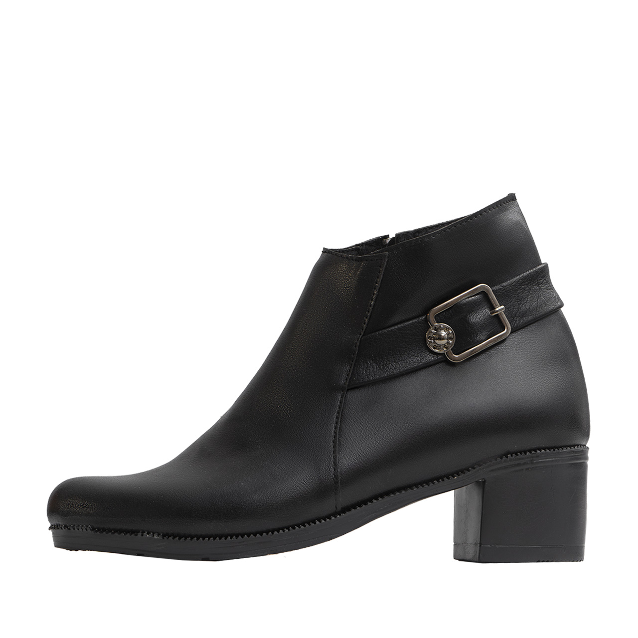 نیم بوت زنانه سگک دار مشکی مدل Dina