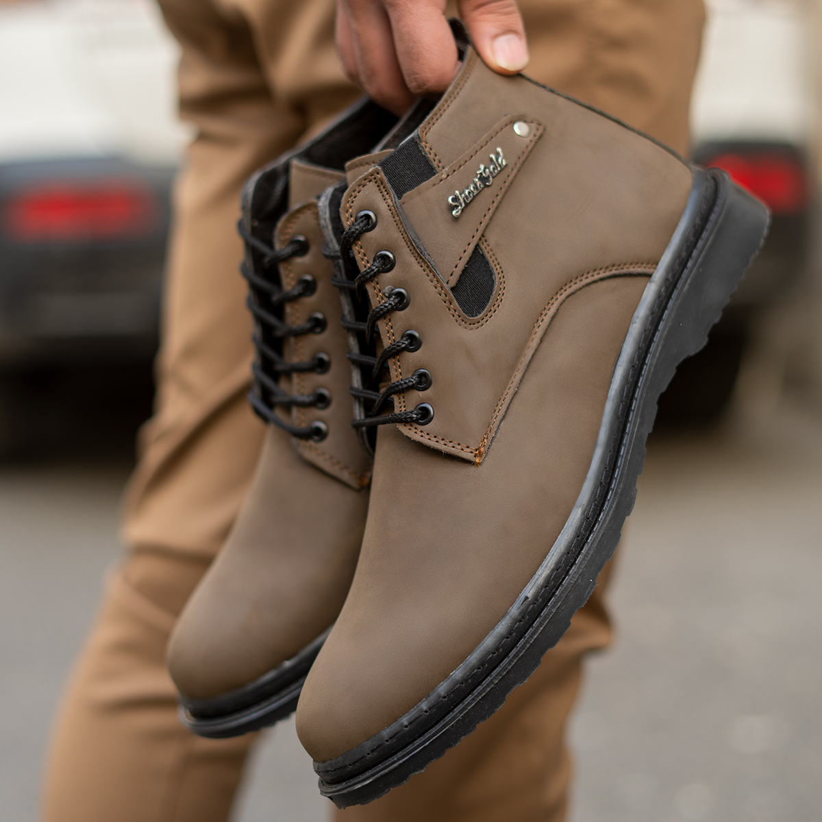 نیم بوت مردانه خاکی مدل Nariman