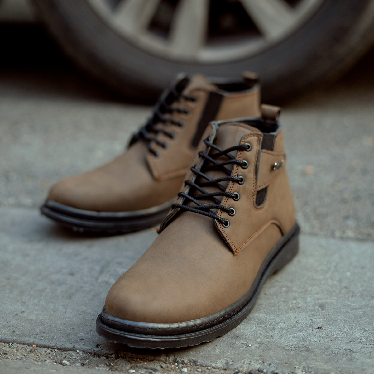 نیم بوت مردانه خاکی مدل Nariman