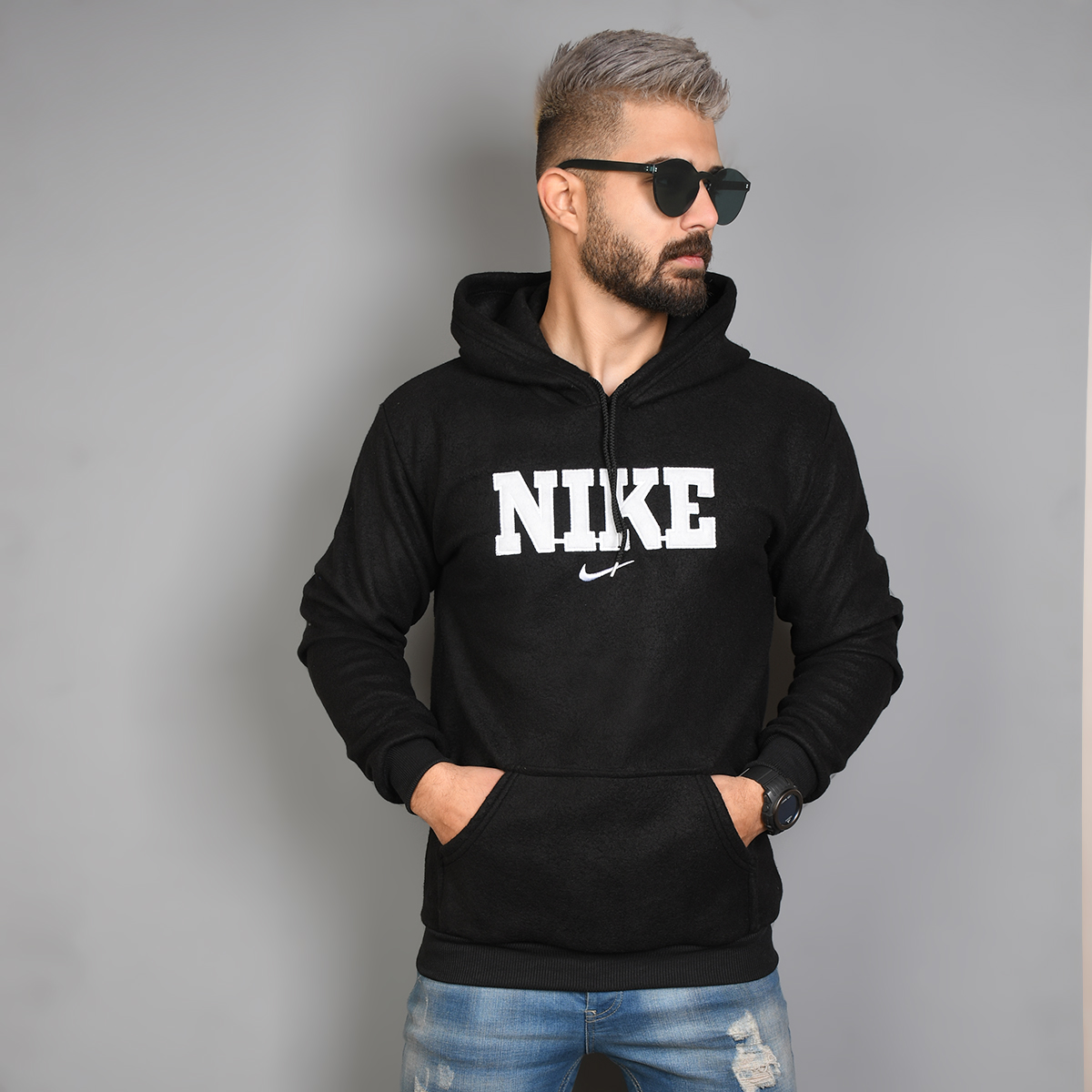 هودی نایک (سفید) مشکی مردانه مدل Rator