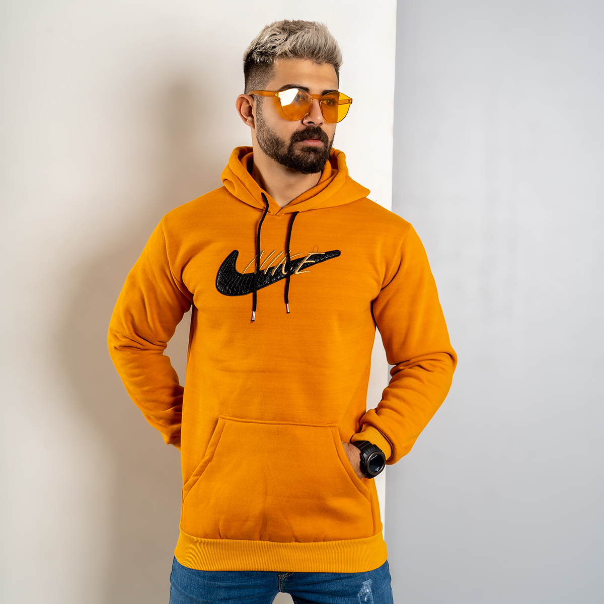 هودی Nike خردلی مردانه مدل Henry